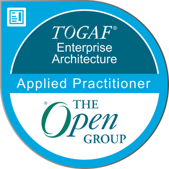 TOGAF Enterprise Architecture Applied Practitioner certification badge (The Open Group)